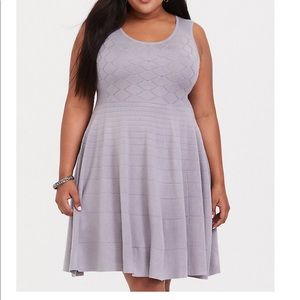 Torrid | Grey Honeycomb Skater Dress